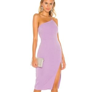 Lovers + Friends Purple Lazo Midi Slit Dress